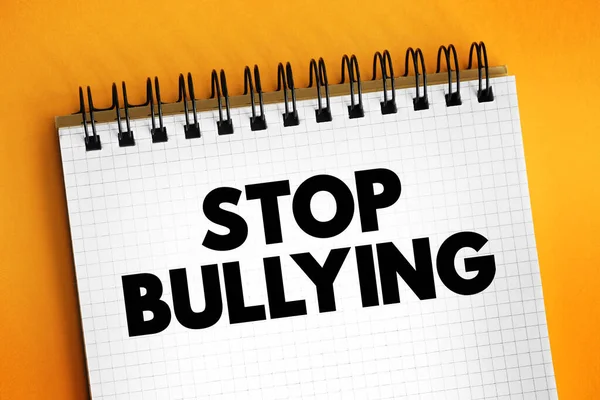 Stop Bullying Texto Bloc Notas Concepto Fondo — Foto de Stock