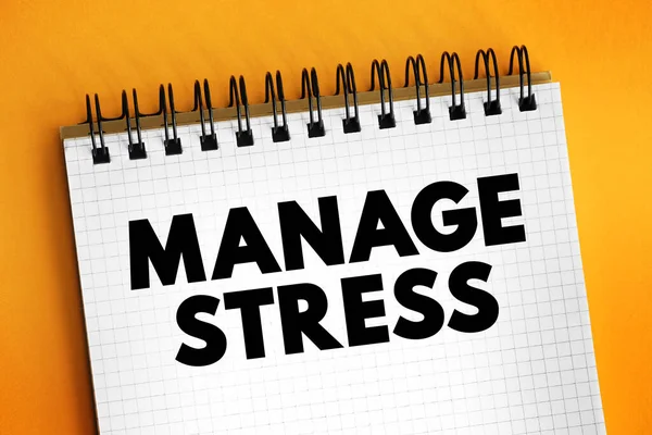 Gestisci Testo Dello Stress Blocco Note Sfondo Concettuale — Foto Stock