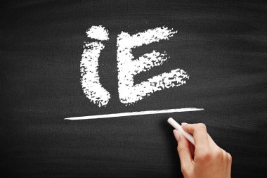 Örneğin; Faiz Giderleri - gelir tablosunda işletim dışı harcama, kara tahtada kısaltma metni