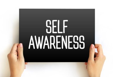 Kişisel farkındalık - kişinin kendi kişiliği veya bireyselliği, kart üzerindeki metin kavramı