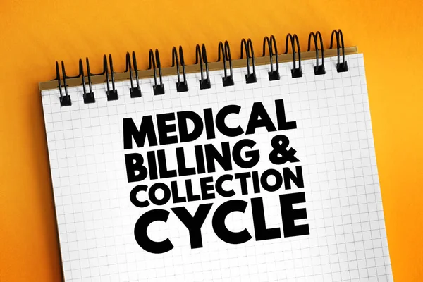 Medicinsk Fakturering Och Insamling Cykel Text Koncept Anteckningsblock — Stockfoto