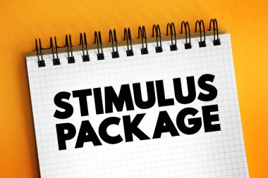Stimulus Paketi - Ekonomik tedbirler hükümet tarafından bir araya getirilerek ekonominin zorluğu ve not defterindeki metin kavramını canlandırmak için oluşturuldu