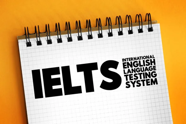 IELTS Uluslararası İngilizce Dil Sınama Sistemi - anadili olmayan İngilizce konuşanlar için İngilizce yeterliliği uluslararası standartlaştırılmış test, not defteri üzerinde metin kavramı