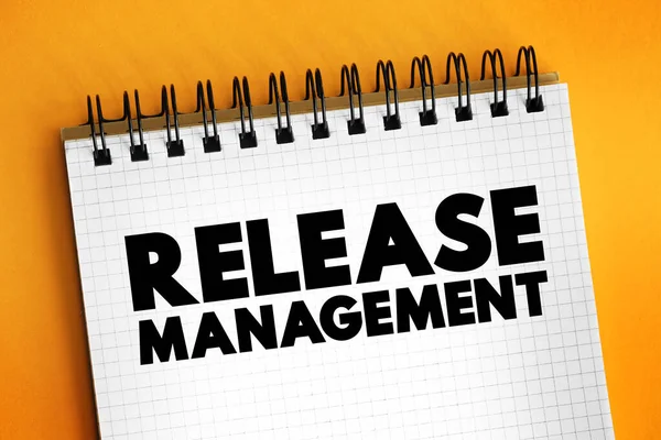 Release Management Process Managing Planning Scheduling Controlling Software Build Different — Stock Photo, Image