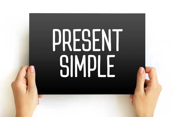 Present Simple Una Las Formas Verbales Asociadas Con Tiempo Presente — Foto de Stock