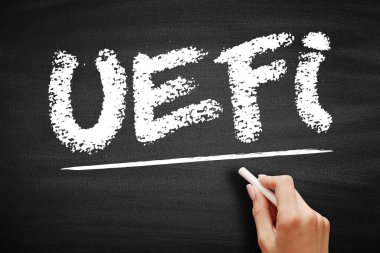 UEFI Birleşik Uzanabilir Yazılım Arayüzü - bir işletim sistemi ve platform firma yazılımı, karatahta kısaltma metni arasındaki yazılım arayüzünü tanımlayan açık bir tanımlama