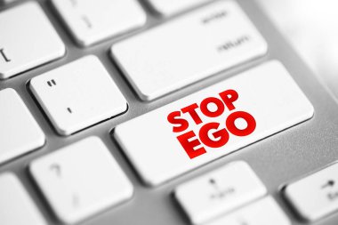 Klavyedeki Ego metin düğmesini durdur, konsept arkaplan