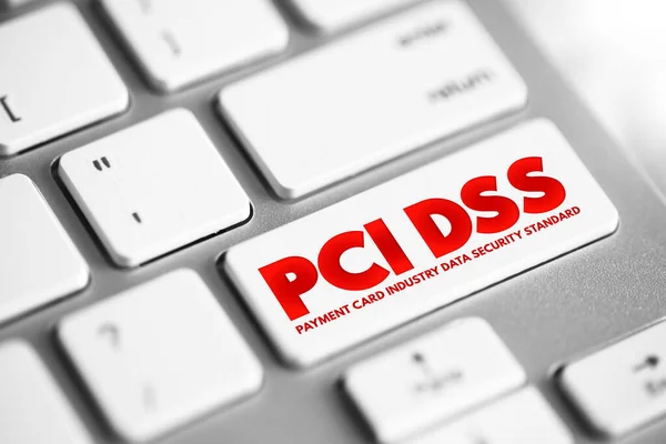 Pci Dss Payment Card Industry Data Security Standard Акронім Кнопка Ліцензійні Стокові Зображення