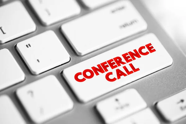 Conference Call Telefonata Cui Qualcuno Parla Con Più Persone Contemporaneamente — Foto Stock