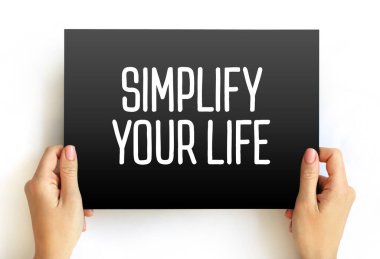 Hayat metninizi kart, konsept arkaplan üzerinde basitleştirin