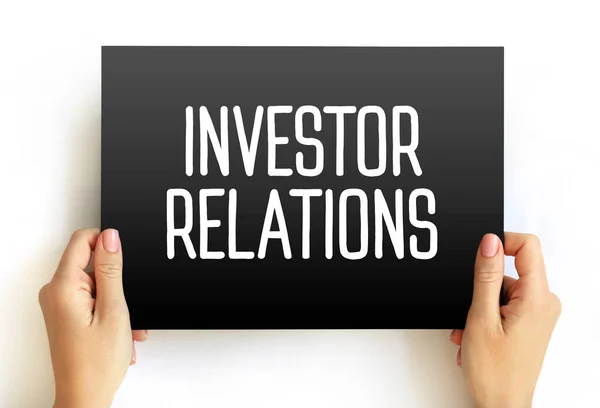 Investor Relations Text Card Business Concept Background — Foto de Stock