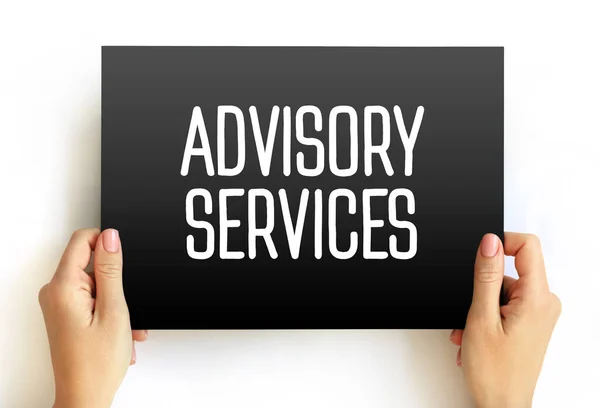 Advisory Services Text Card Business Concept Background — Foto de Stock