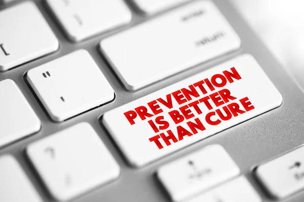 Prevención Mejor Que Curar Botón Texto Teclado Fondo Concepto — Foto de Stock