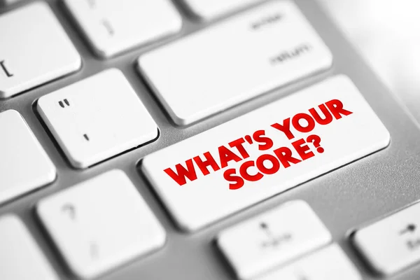 What Your Score Question Text Button Keyboard Concept Background Rechtenvrije Stockfoto's