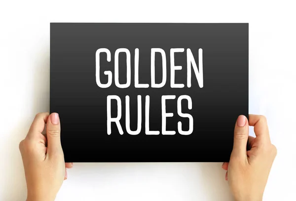 Golden Rules Text Card Concept Background — Stockfoto