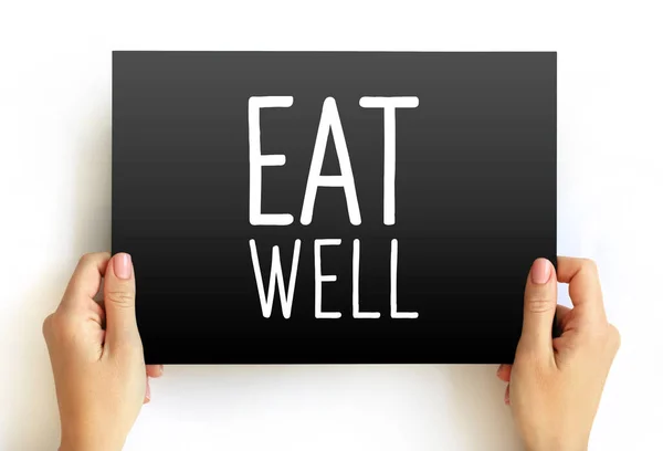 Eat Well Text Card Concept Background — Foto Stock