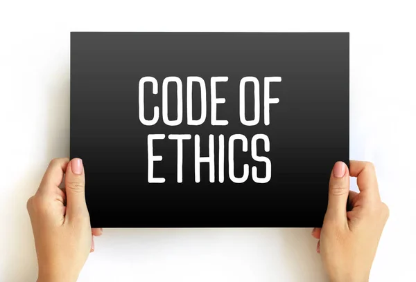 Código Ética Informar Aqueles Que Atuam Nome Organização Como Eles — Fotografia de Stock