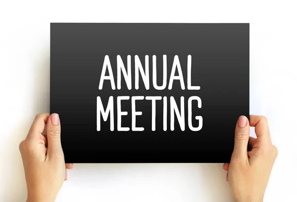 Annual Meeting Text Card Concept Background — Foto Stock