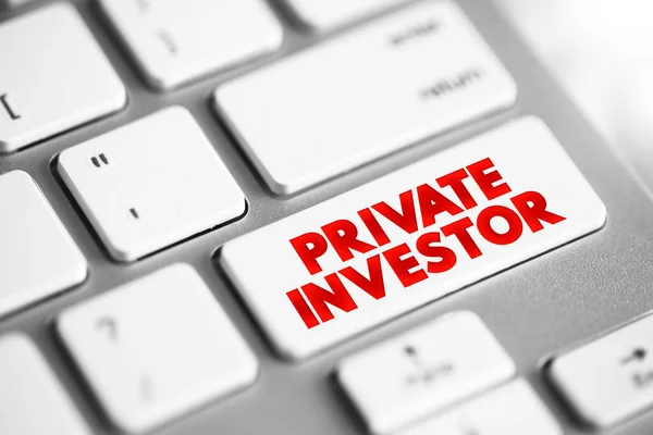 Inversor Privado Persona Empresa Que Invierte Propio Dinero Una Empresa —  Fotos de Stock
