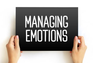 Managing Emotions text on card, concept background