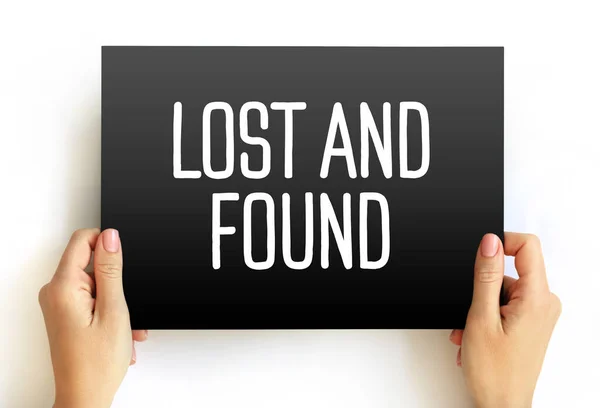 Lost Found Text Card Concept Background — Stockfoto