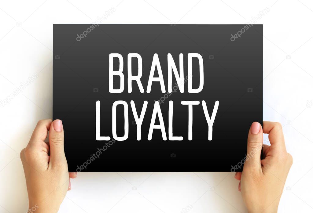 Brand Loyalty text on card, concept background