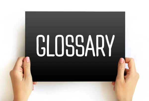 Glossary Text Card Concept Background — Fotografia de Stock