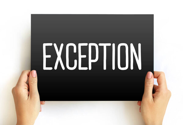 Exception text on card, concept background