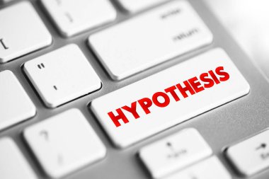 Hypothesis text button on keyboard, education concept background
