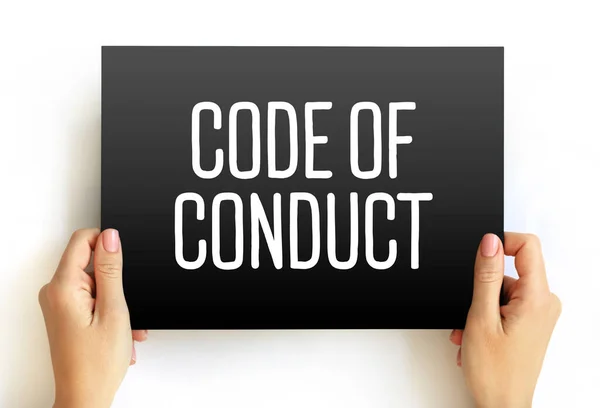 Code Conduct Text Card Concept Background — Fotografia de Stock