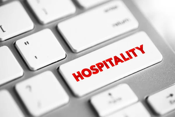 Hospitality Text Button Keyboard Concept Background —  Fotos de Stock