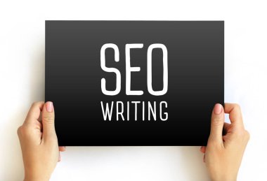 Seo kart üzerine metin yazılıyor, kavram arkaplanı