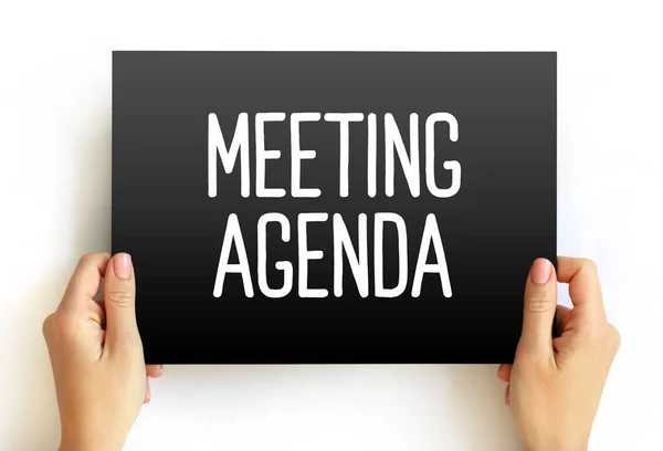 Meeting Agenda Text Card Concept Background — Foto Stock