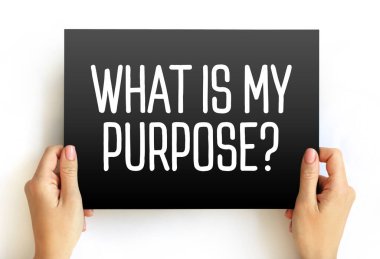 Benim Amaçlı Soru metnim kartta, konsept arka planda