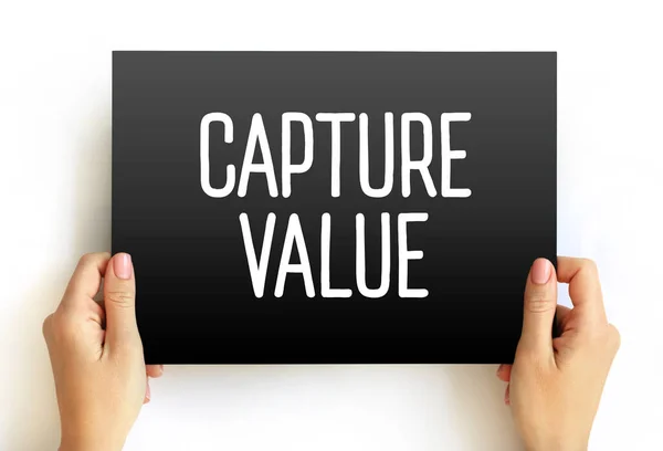 Capture Value Text Card Concept Background — Stock Photo, Image