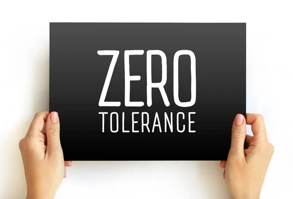 Zero Tolerance Text Card Concept Background — Foto de Stock