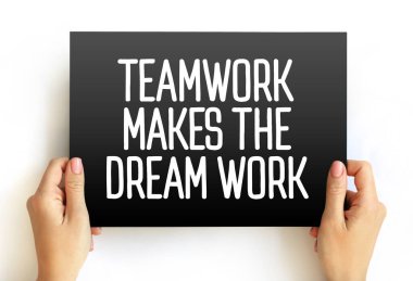 Takım çalışması Rüya Çalışması metnini kart, konsept arkaplan üzerine yapar