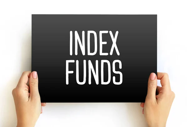 Index Funds Exchange Traded Funds Designed Follow Certain Preset Rules — Foto de Stock