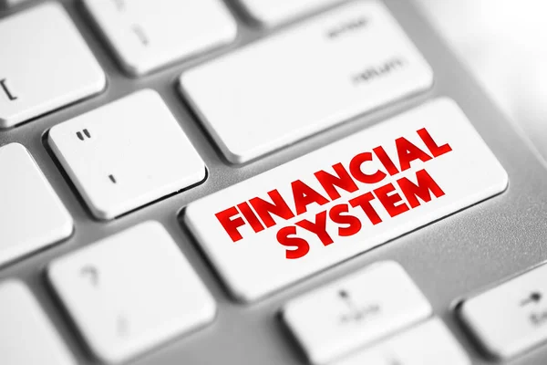 Financieel Systeem Systeem Dat Uitwisseling Van Middelen Tussen Financiëlemarktdeelnemers Kredietnemers — Stockfoto