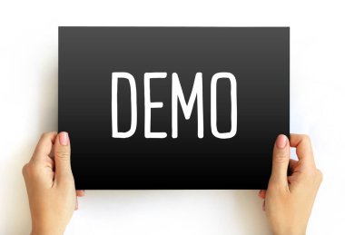 Demo - bir ürünün ya da tekniğin tanıtımı, kart üzerinde metin kavramı