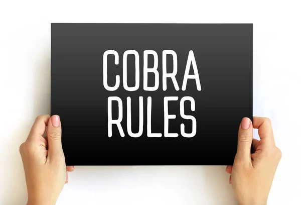Cobra Reglas Texto Tarjeta Concepto Fondo — Foto de Stock