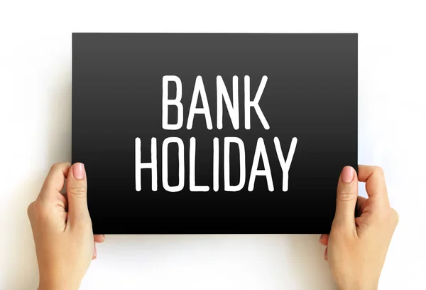 Bank Holiday Text Card Concept Background — Stock Photo, Image