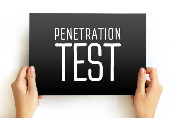 Penetration Test text on card, concept background