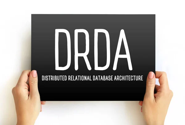 Drda Distributed Relational Database Architecture Acrônimo Texto Cartão Fundo Conceito — Fotografia de Stock