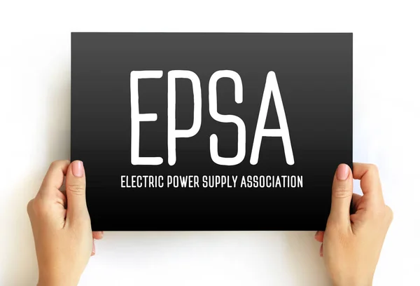 Epsa Electric Power Supply Association Acrónimo Texto Cartão Fundo Conceito — Fotografia de Stock