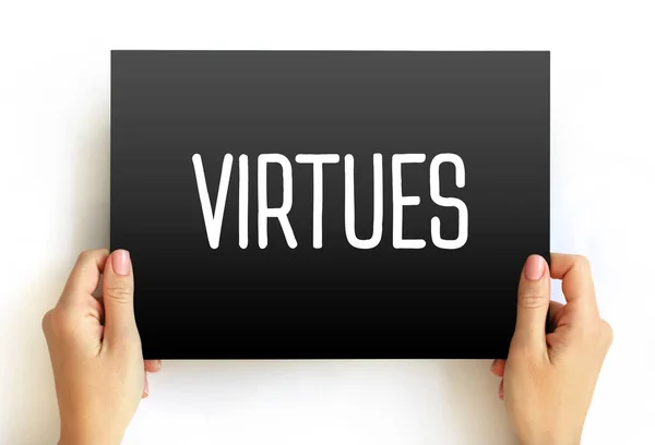 Citação Texto Virtudes Cartão Fundo Conceito — Fotografia de Stock