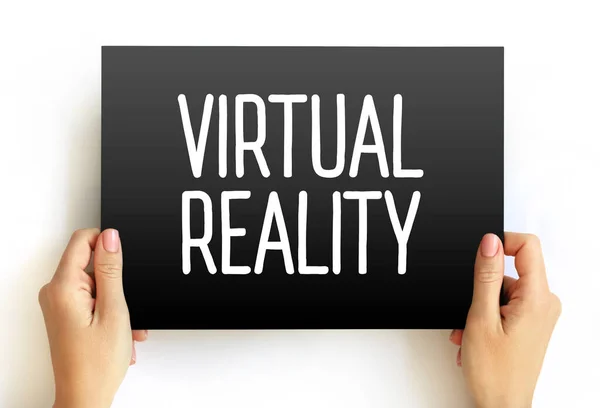 Texto Realidad Virtual Tarjeta Fondo Concepto Tecnología —  Fotos de Stock