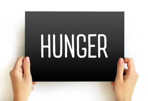 Hunger Text Kort Begrepp Bakgrund — Stockfoto