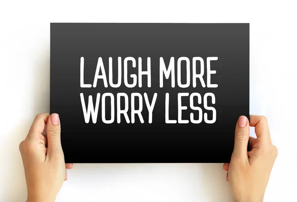 Laugh More Worry Less Text Quote Card Concept Background — Stock Photo, Image