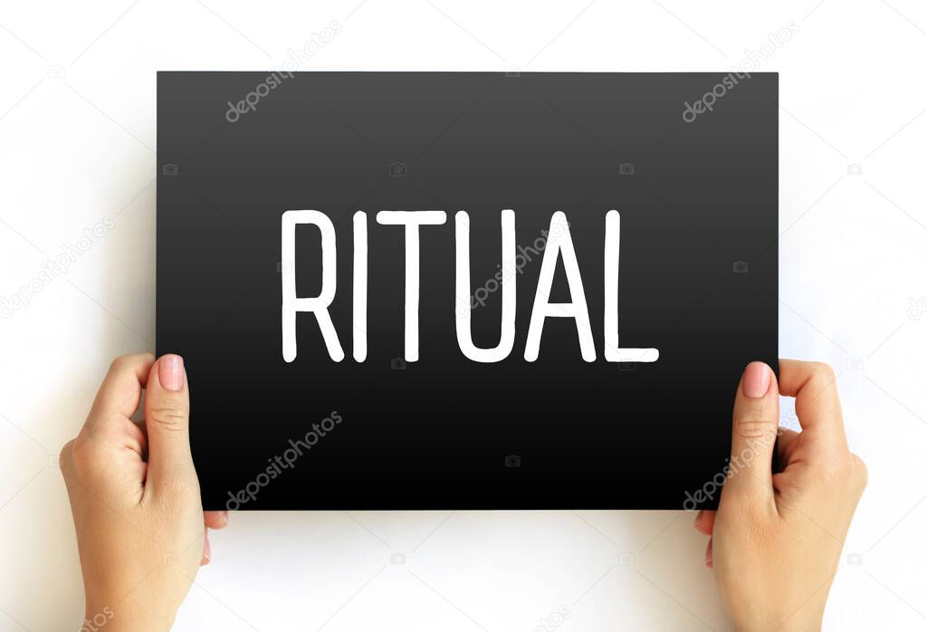 Ritual text on card, concept background